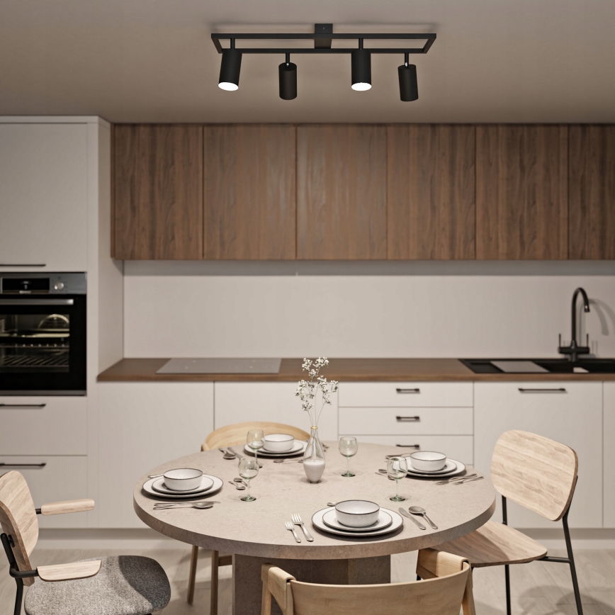 Candeeiro de focos 4xGU10/30W/230V preto