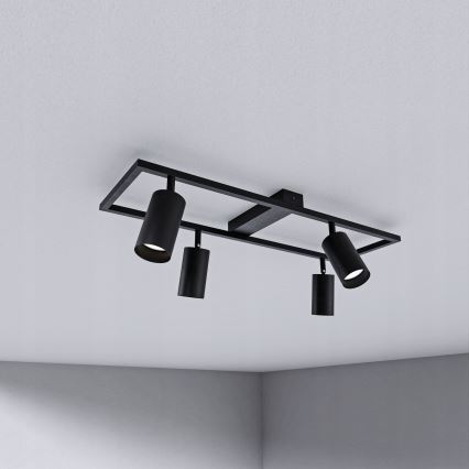 Candeeiro de focos 4xGU10/30W/230V preto