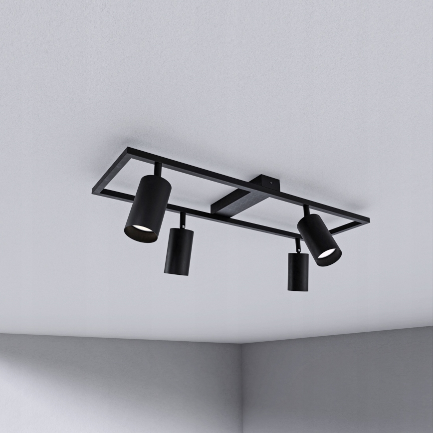 Candeeiro de focos 4xGU10/30W/230V preto