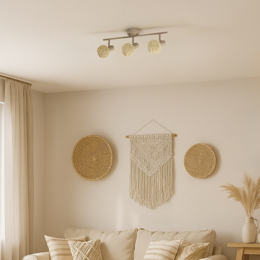 Candeeiro de focos DEX 3xE14/10W/230V bege/creme