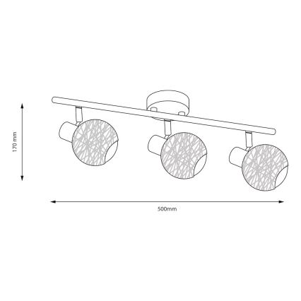 Candeeiro de focos DEX 3xE14/10W/230V bege/creme