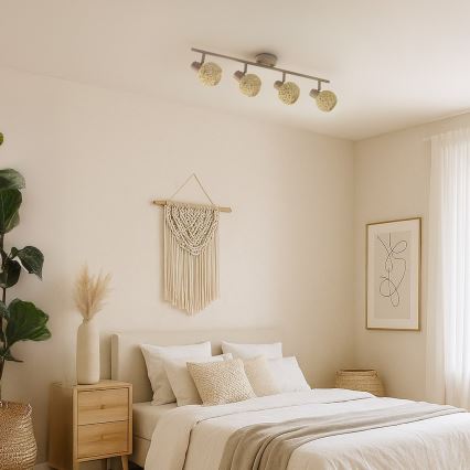 Candeeiro de focos DEX 4xE14/10W/230V bege/creme