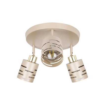 Candeeiro de focos ELEN 3xE27/35W/230V bege/dourado
