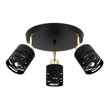 Candeeiro de focos ELEN 3xE27/35W/230V preto/dourado