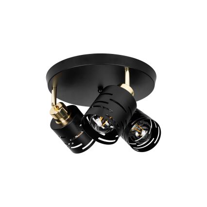 Candeeiro de focos ELEN 3xE27/35W/230V preto/dourado