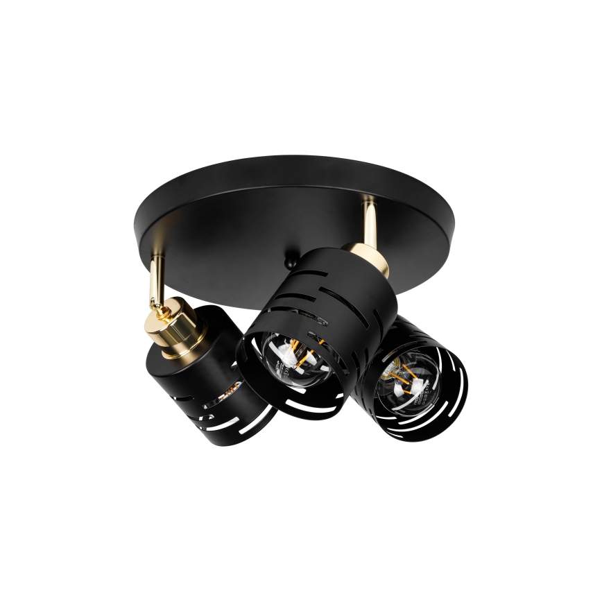 Candeeiro de focos ELEN 3xE27/35W/230V preto/dourado