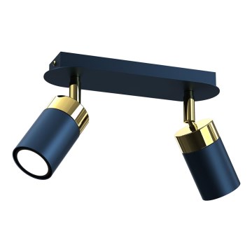 Candeeiro de focos JOKER 2xGU10/25W/230V azul/dourado