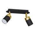 Candeeiro de focos JOKER 2xGU10/25W/230V preto/dourado