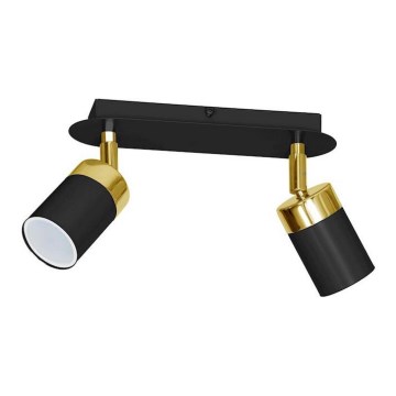 Candeeiro de focos JOKER 2xGU10/25W/230V preto/dourado