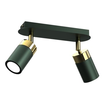 Candeeiro de focos JOKER 2xGU10/25W/230V verde/dourado