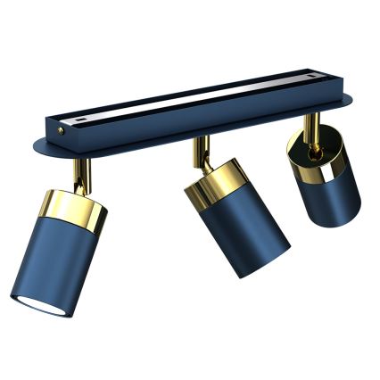 Candeeiro de focos JOKER 3xGU10/25W/230V azul/dourado