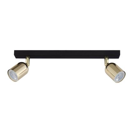 Candeeiro de focos LED TOP 2xGU10/10W/230V preto/dourado