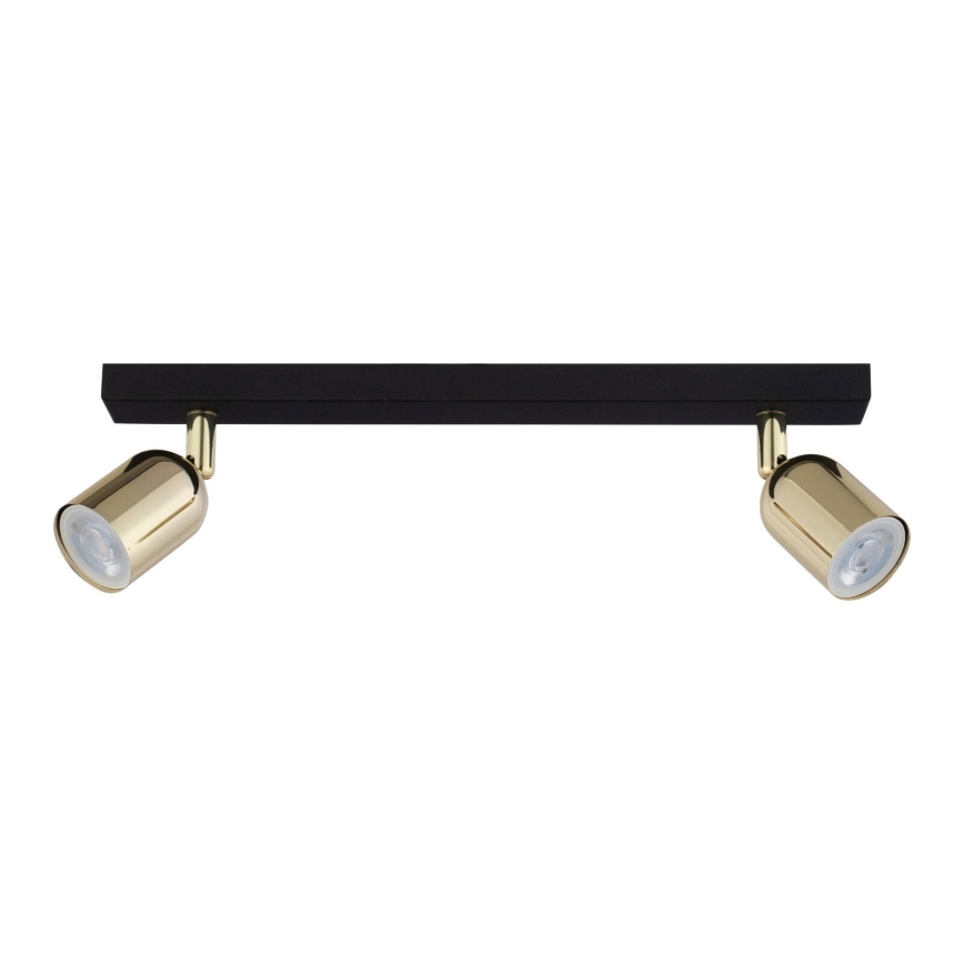 Candeeiro de focos LED TOP 2xGU10/10W/230V preto/dourado
