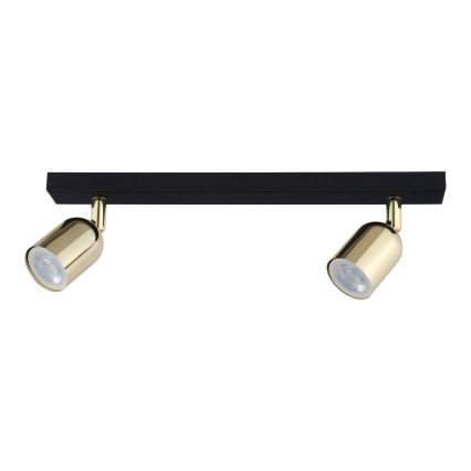 Candeeiro de focos LED TOP 2xGU10/10W/230V preto/dourado