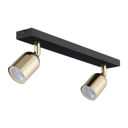 Candeeiro de focos LED TOP 2xGU10/10W/230V preto/dourado
