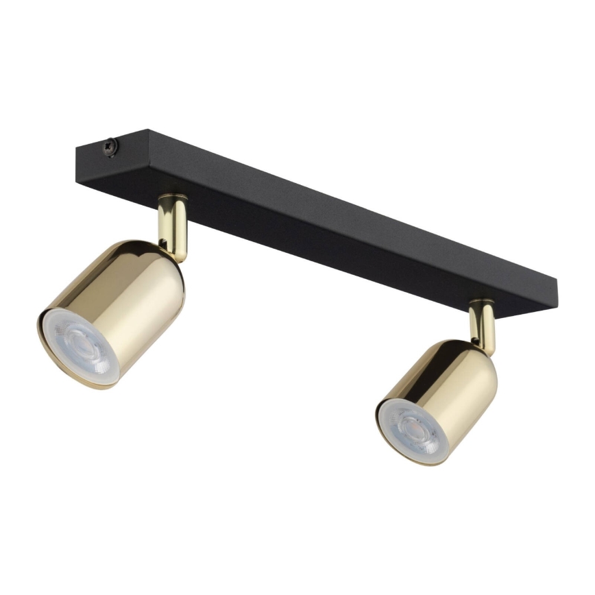 Candeeiro de focos LED TOP 2xGU10/10W/230V preto/dourado