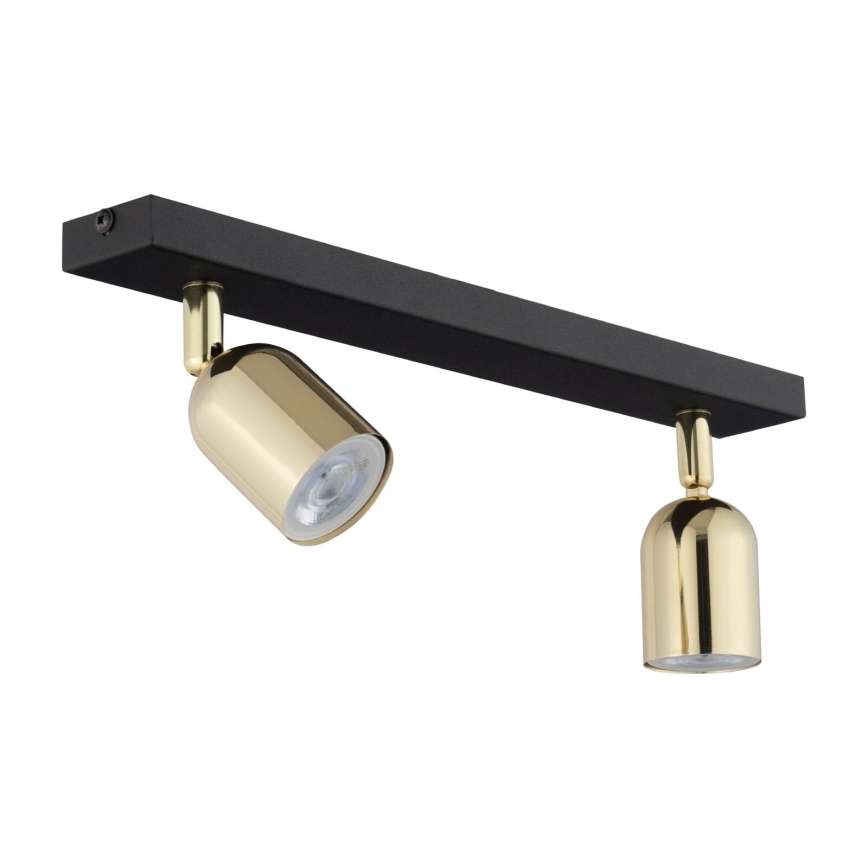 Candeeiro de focos LED TOP 2xGU10/10W/230V preto/dourado