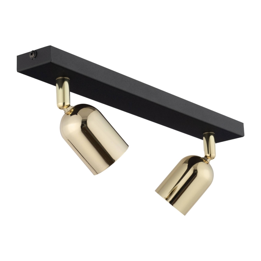 Candeeiro de focos LED TOP 2xGU10/10W/230V preto/dourado