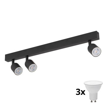 Candeeiro de focos LED TOP 3xGU10/10W/230V, preto