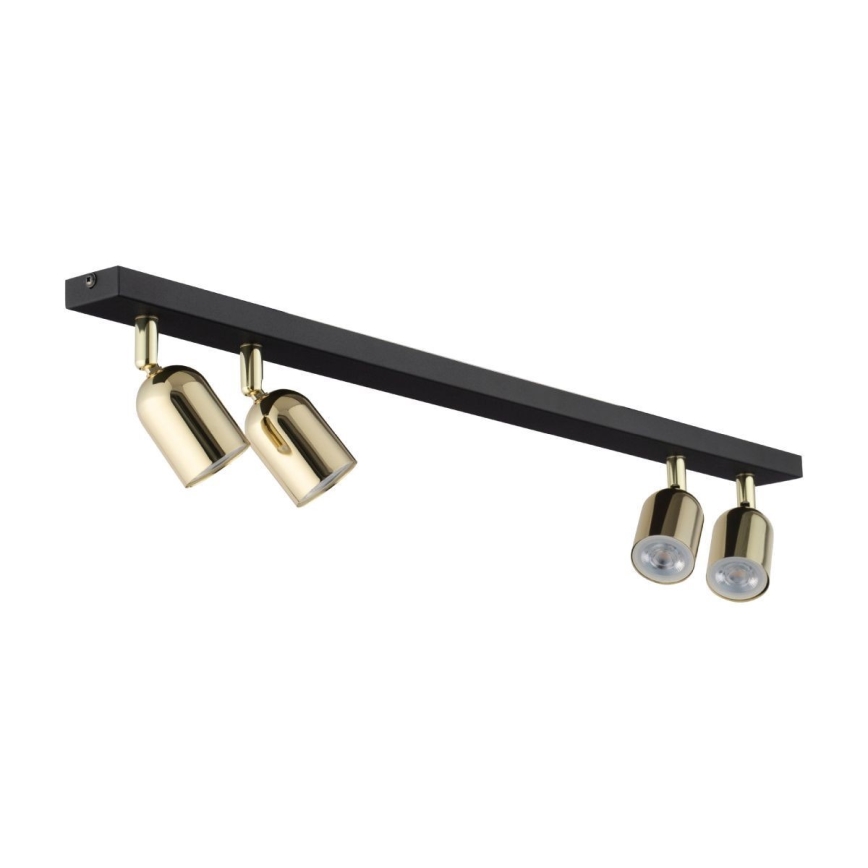 Candeeiro de focos LED TOP 4xGU10/10W/230V preto/dourado