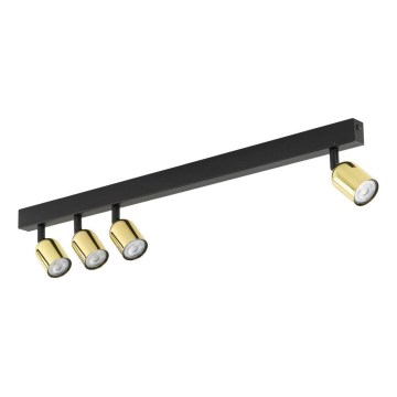 Candeeiro de focos LED TOP 4xGU10/10W/230V preto/dourado