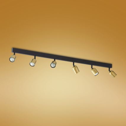 Candeeiro de focos LED TOP 6xGU10/10W/230V dourado/preto