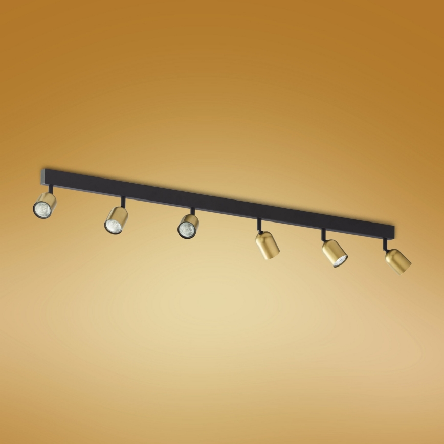 Candeeiro de focos LED TOP 6xGU10/10W/230V dourado/preto
