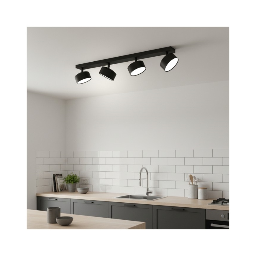 Candeeiro de focos LUNVIGO 4xGX53/35W/230V preto