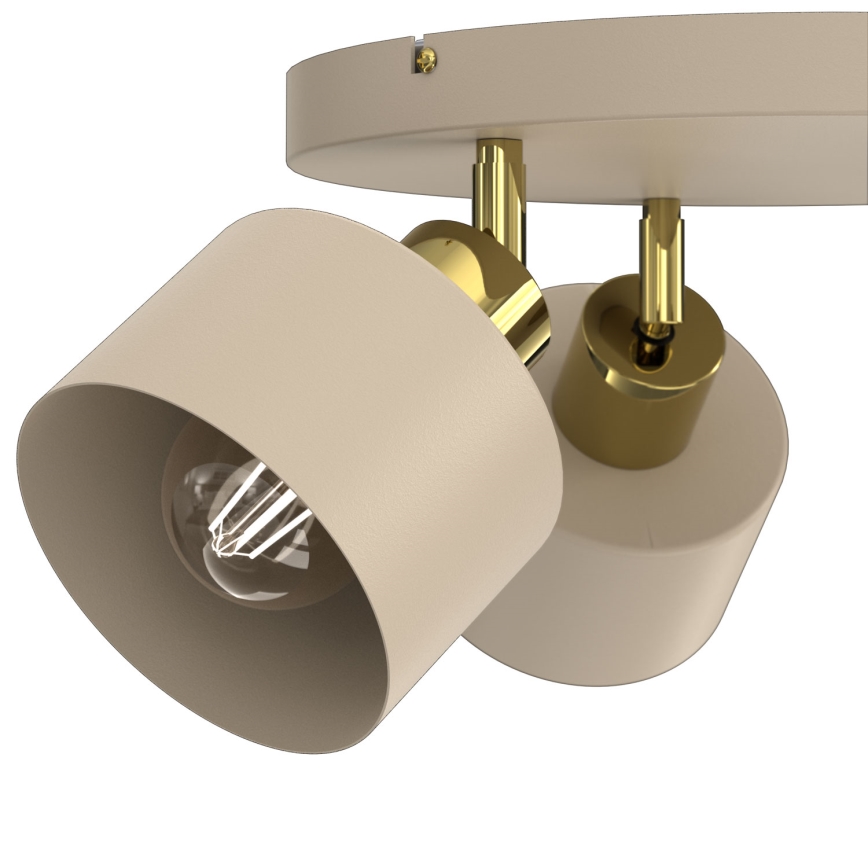Candeeiro de focos PARKLA 3xE27/15W/230V bege/dourado