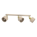 Candeeiro de focos PARKLA 3xE27/15W/230V bege/dourado