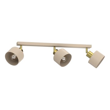 Candeeiro de focos PARKLA 3xE27/15W/230V bege/dourado