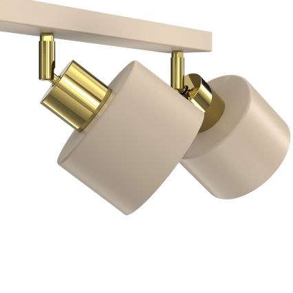 Candeeiro de focos PARKLA 3xE27/15W/230V bege/dourado