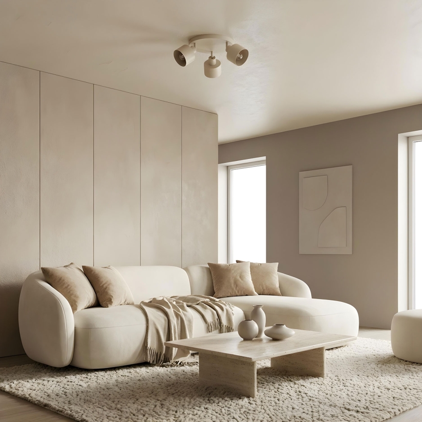 Candeeiro de focos PARKLA 3xE27/15W/230V bege