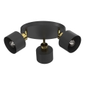 Candeeiro de focos PARKLA 3xE27/15W/230V preto/dourado