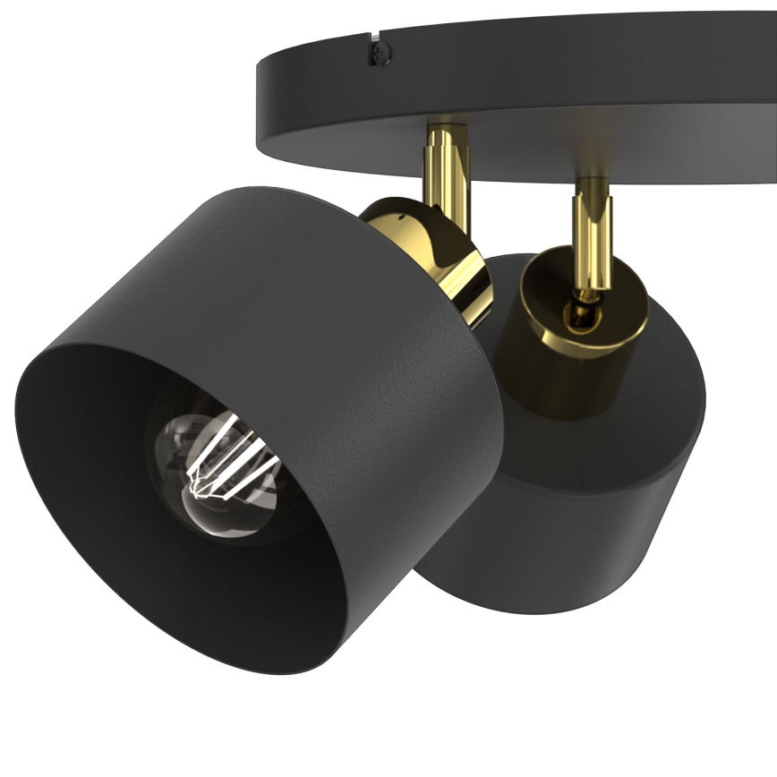 Candeeiro de focos PARKLA 3xE27/15W/230V preto/dourado