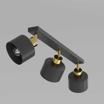 Candeeiro de focos PARKLA 3xE27/15W/230V preto