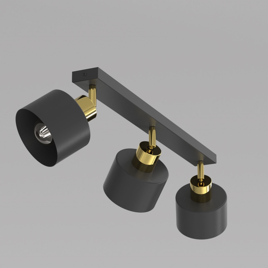 Candeeiro de focos PARKLA 3xE27/15W/230V preto