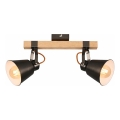 Candeeiro de focos RETRO 2xE27/40W/230V castanho
