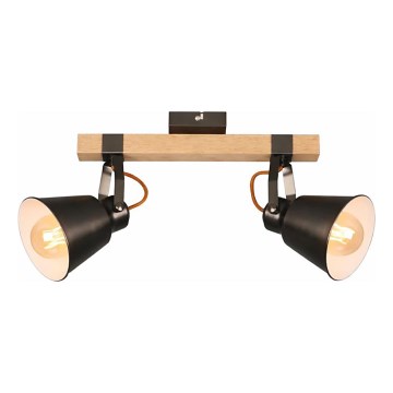 Candeeiro de focos RETRO 2xE27/40W/230V castanho