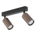 Candeeiro de focos TUNE 2xGU10/10W/230V preto/castanho