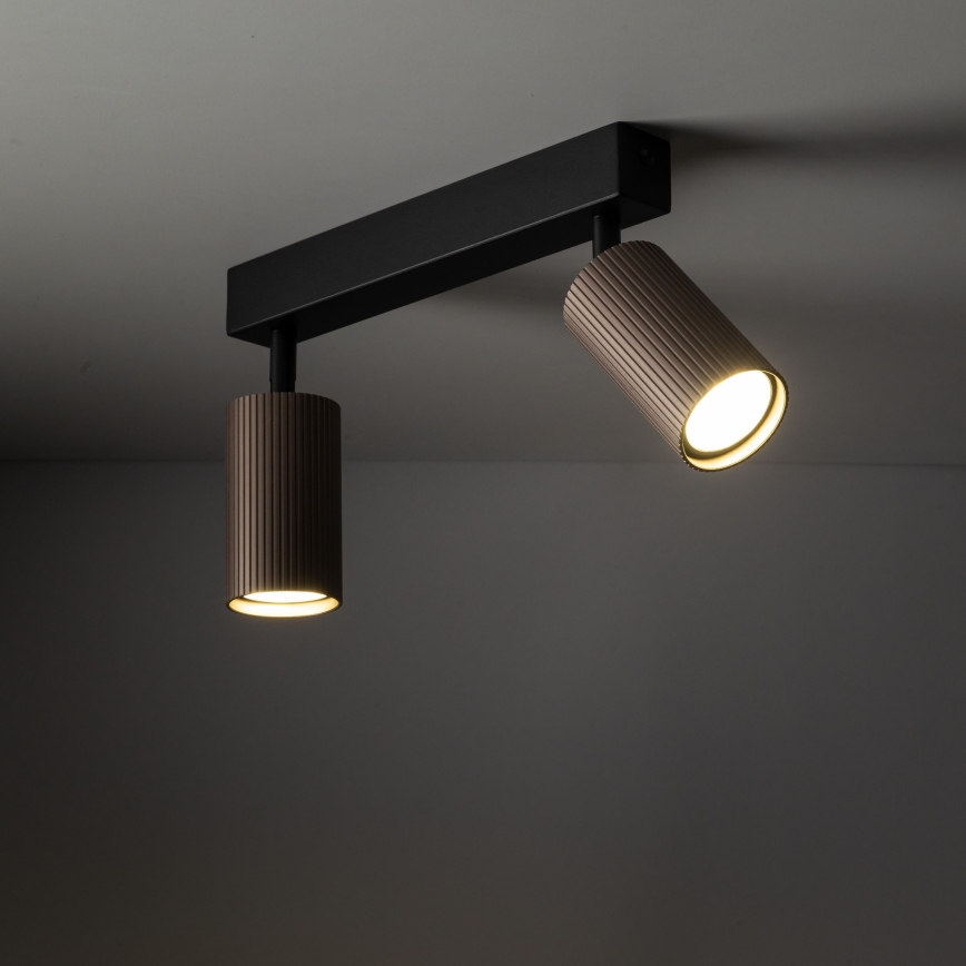 Candeeiro de focos TUNE 2xGU10/10W/230V preto/castanho