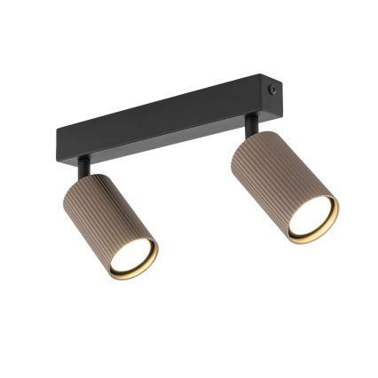 Candeeiro de focos TUNE 2xGU10/10W/230V preto/castanho