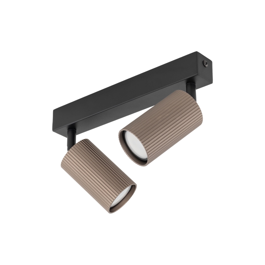 Candeeiro de focos TUNE 2xGU10/10W/230V preto/castanho