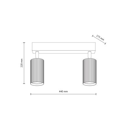 Candeeiro de focos TUNE 2xGU10/10W/230V preto/castanho