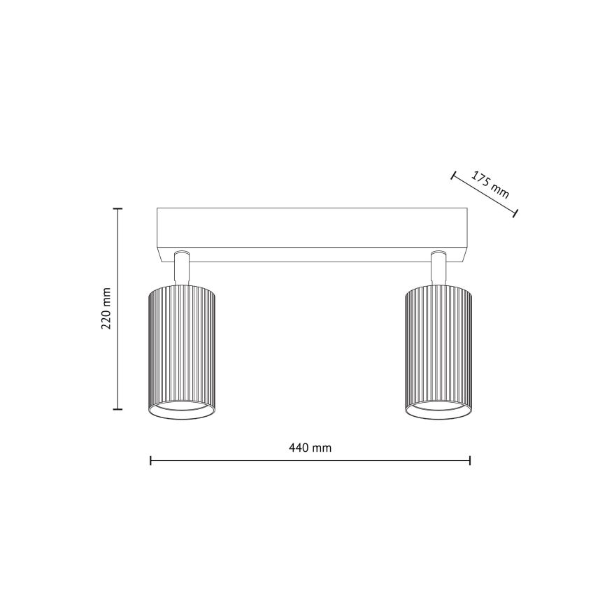 Candeeiro de focos TUNE 2xGU10/10W/230V preto/castanho