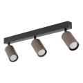 Candeeiro de focos TUNE 3xGU10/10W/230V preto/castanho