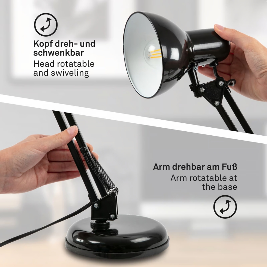 Candeeiro de mesa 1xE14/25W/230V preto