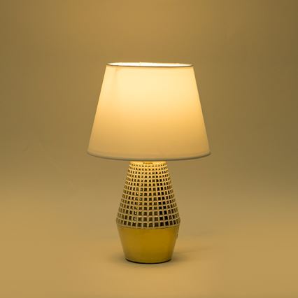 Candeeiro de mesa 1xE14/40W/230V branco/dourado