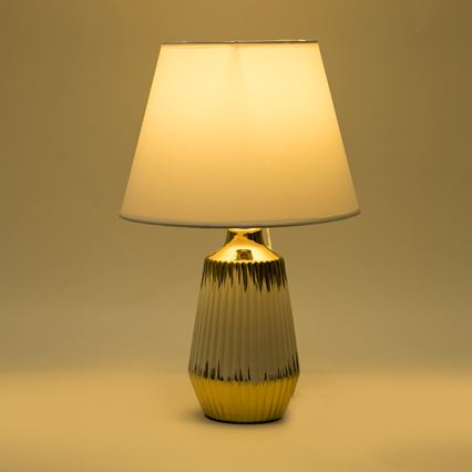 Candeeiro de mesa 1xE14/40W/230V branco/dourado