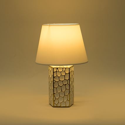 Candeeiro de mesa 1xE14/40W/230V branco/dourado